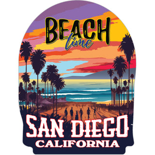 10449-513 San Diego  California   Beach Time Sunset Sticker