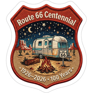 10670-500 Route 66 CAMPER DESERT NIGHT EMBROIDERED BADGE Sticker