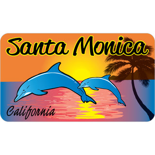 84-198 Santa Monica California   Dolphins Sunset Sticker