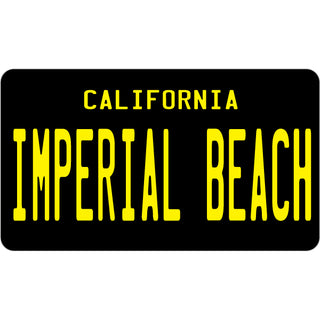 905-114 Imperial Beach California Black License Plate Sticker