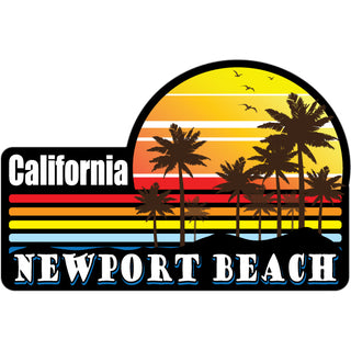 98481-158 Newport Beach  CA colorful palm sunset Sticker