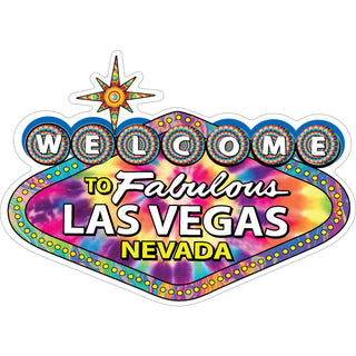 98663-130 Las Vegas, Nevada - Tie Dye Welcome Sign Sticker