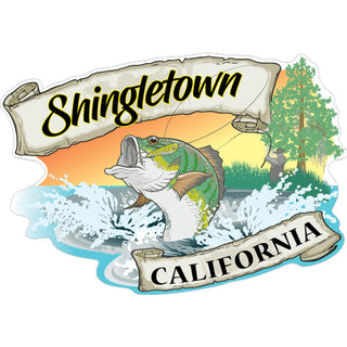 1014-1123 Shingletown California   Bass Fishing Sticker