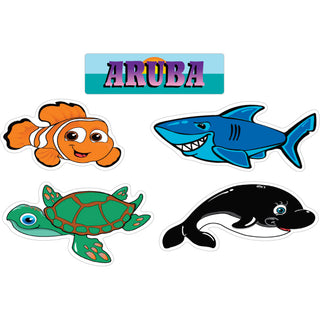 142-56 Aruba - Kids Sea Animals Sticker Sheet
