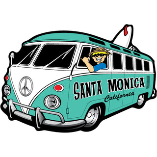151-198 Santa Monica  California   Bus Corner View Surfboard Sticker