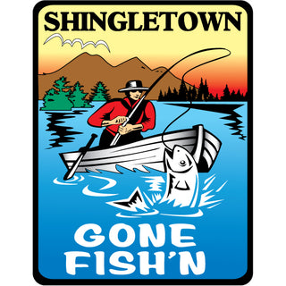 269-1110 Shingletown   Montana Vintage Gone Fishin Sticker