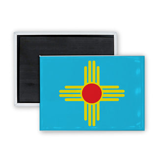 49700-500 Novelty   New Mexico Zia Flag Rectangle Badge Magnet
