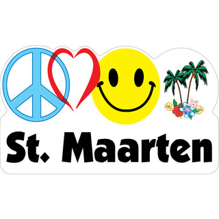 St. Maarten Peace  Heart  Happy  Palms Sticker