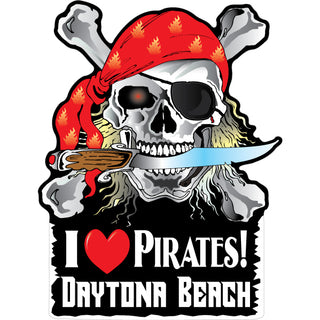 OK4 Daytona Beach I Love Pirates Sticker