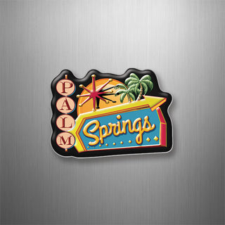 Palm Springs   Retro Sign & Palms 3D Magnet