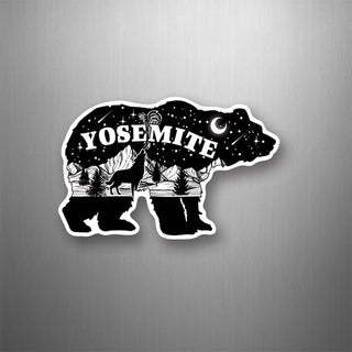 Yosemite Black and white bear Flexible Magnet