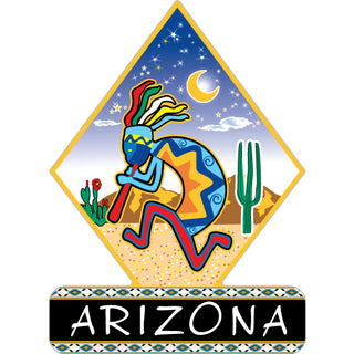 Arizona Kokopelli Diamond Black Base Vertical Sticker