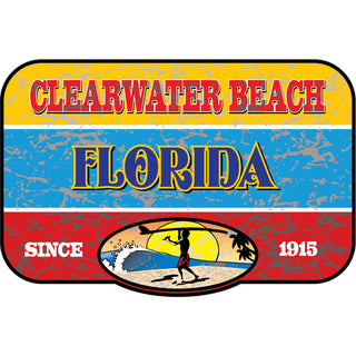 OK4 Clearwater Beach Yellow Red Blue endless summer rectangle Sticker