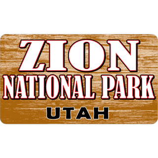 Zion National Park  Utah   Wood Background Sticker