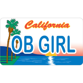 OB Girl   California License Plate Sticker