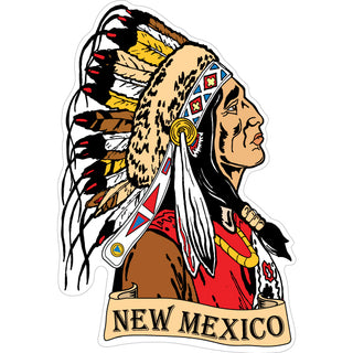 New Mexico   Native American Chief Side View Sticker