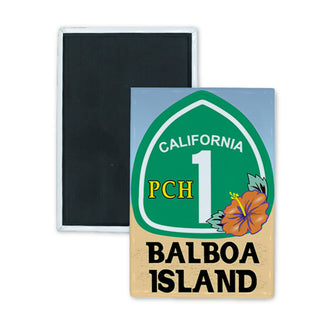 Balboa Island  CA   PCH 1 Flower Sign Rectangle Badge Magnet