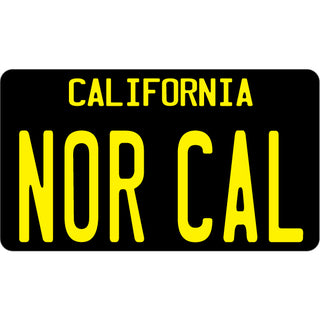 45986 NOR CAL Black LICENSE PLATE Sticker