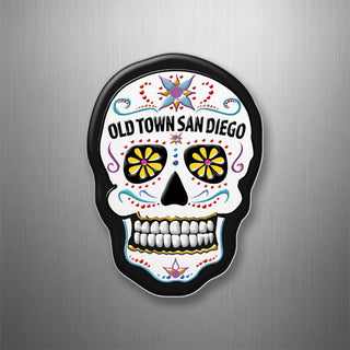 Old Town San Diego   White Sugar Skull 3D Magnet