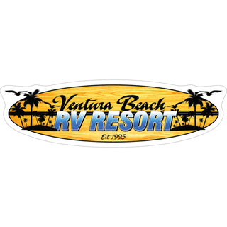 Ventura Beach RV Surfboard Logo Sticker
