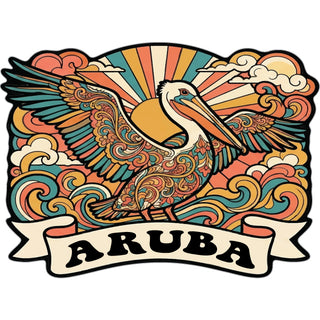 ARUBA RETRO PELICAN Sticker