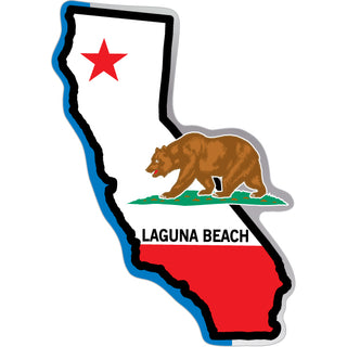 Laguna Beach   California State Flag Map Sticker
