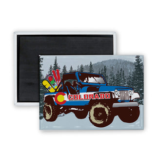 Colorado   Colorado Flag Jeep Rectangle Badge Magnet