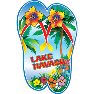 Lake Havasu   Flip Flops with Flowers Sticker