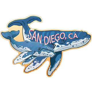 San Diego  CA   Whales Mother and Baby Sticker
