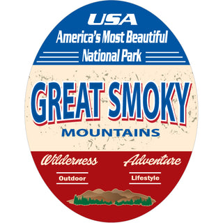 OK4 Great Smokies Wide Vert Oval Sticker
