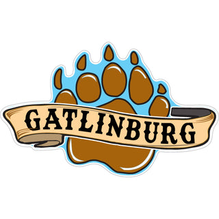 Gatlinburg Bear Paw with Banner Sticker
