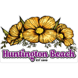 Huntington Beach   Triple Poppies Sticker