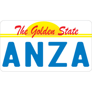ANZA LICENSE PLATE Sticker