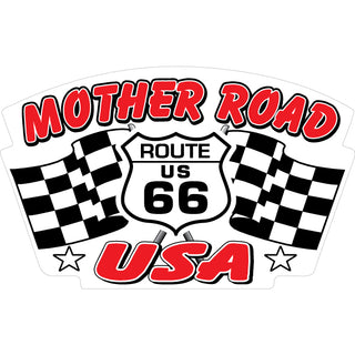 Route 66   Mother Road Flags Sticker