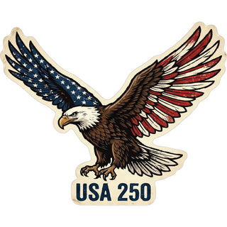 Novelty   Eagle With Flag Wings Sticker