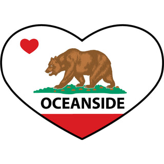 Oceanside  CA   California Flag Heart Sticker