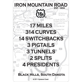 Business Card Sized Sticker   Iron Mountain Road White Map Rectangle Sticker