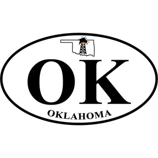 State Shape Euro Oval   Oklahoma State Shape Euro Oval ( 3 44805 ) Sticker