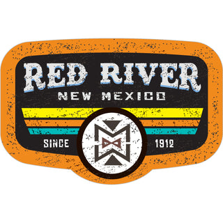 Red River  New Mexico   Distressed 3 Stripes Sign Sticker