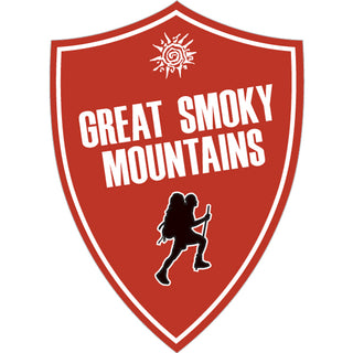 OK4 Great Smoky Mountains Vert Shield with Hiker Sticker