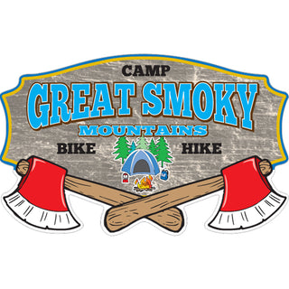 OK4 Great Smoky Mountains Two Axes Camping Sticker