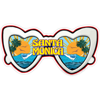 Santa Monica   Heart Glasses Sticker