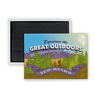 New Mexico   Great Outdoors Hiking Rectangle Badge Magnet