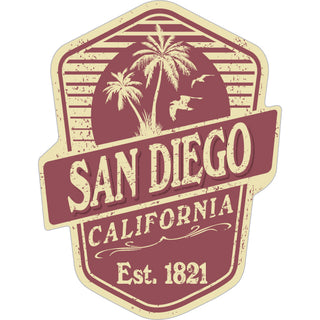 SAN DIEGO Maroon & Cream Shield Sticker