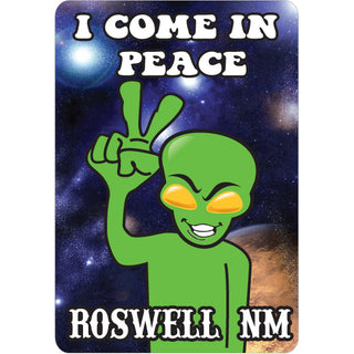 Roswell  NM   Peace Alien Sticker