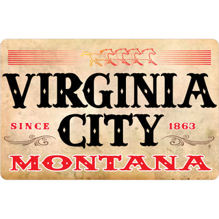 OK4 Virginia City  MT Parchment w Horses Since 1863 Sticker