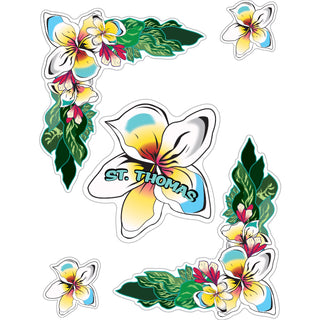 St Thomas   White Plumeria Sticker