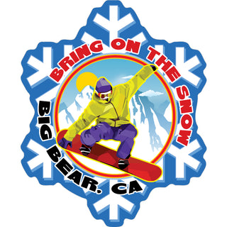 Big Bear  CA   Bring on the Snow   Snowboarder Sticker