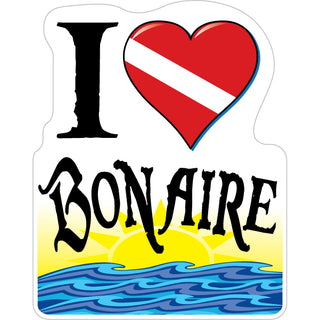 Bonaire   Diver Flag Heart Sticker