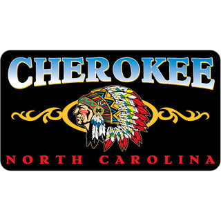 Cherokee North Carolina   Indian Chief Black Background Sticker